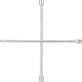 Stels Chave de Roda em Cruz 17–19–21 mm – Aço Carbono 45, Encaixe 1/2", 450 mm, Alta Resistência para Troca de Pneus