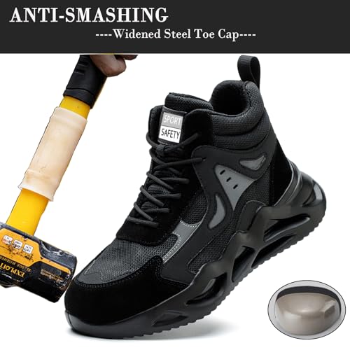 Image of Nutropa Steel Toe Boots for Men, Lightweight Work & Safety Shoes Puncture Proof Steel Toe Shoes,Black 13 Women /11.5 Men