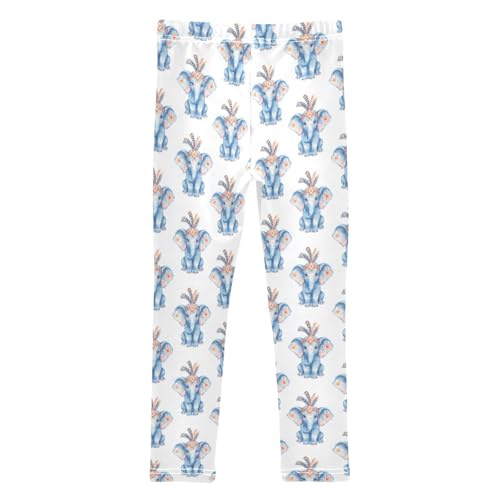 Girls Leggings Soft Toddler Ankle Length Bottoms Elephants Kids Dance Yoga Pants 4-10 Years2