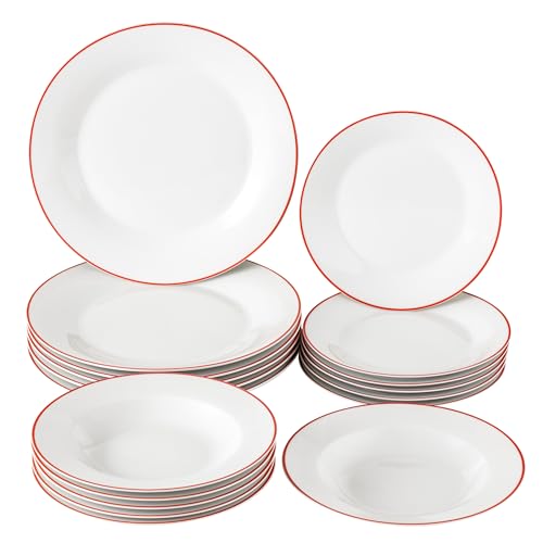 Baroni Home, 18‑teiliges Tellerservice aus Porzellan und Steingut,...