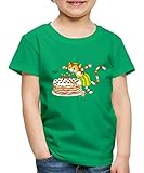 Shirt fällt klein aus. Beachten Sie bitte folgende Größenangaben zu Länge und Brustweite, flach liegend gemessen: 98-104 (2 Jahre) 40.5 x 29.5 cm, 110-116 (4 Jahre) 44.5 x 31.5 cm, 122-128 (6 Jahre) 49.5 x 34 cm, 134-140 (8 Jahre) 56.5 x 38 cm