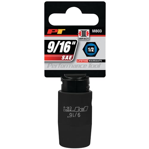 Image of Performance Tool M803 1 /2 Drive 9 /16 6-Point Impact Socket for Heavy-Duty Use in Automotive and Industrial Applications