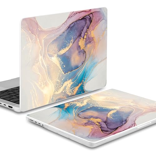 Image of MEEgoodo Case for MacBook Pro 14 inch (M5 /M4 /M3 /M2 /M1) Pro /Max 2026 2025 2024 2023 2021, Laptop Case Fit Model A3427 /A3426 /A3434 /A3112 /A3401 /A3185 /A2918 /A2992 /A2779 /A2442, Abtract Marble
