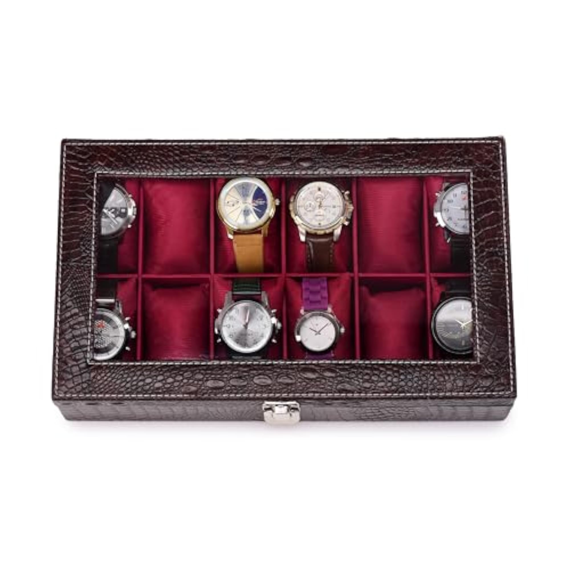 Men's Women's 12 Slots Watch Box Organizer