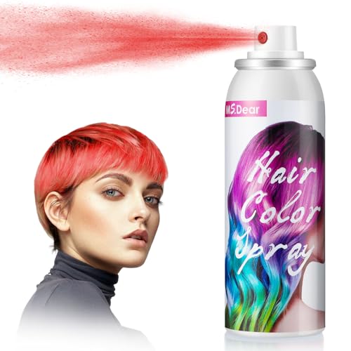 Spray De Color Para El Cabello Rojo, Laca Temporal Para El Cabello Coloreada, Spray De Tinte Capilar Lavable De Una Sola Vez Para Fiestas De Disfraces Cosplay Halloween, Tinte Rápido -100ml