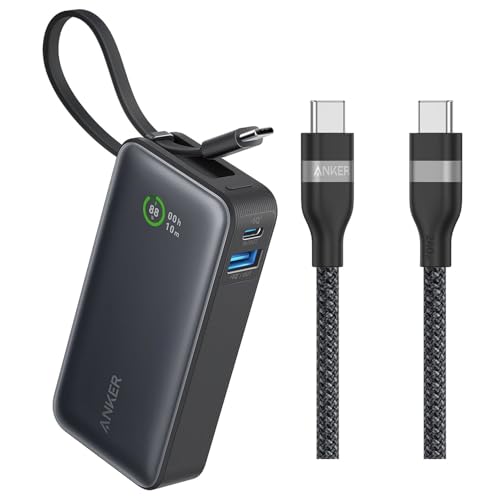 ANKER Power Bank 10000mAh USB-C × ２台セット Anker Nano Power Bank, Carregador Portátil de 10.000 mAh com Cabo