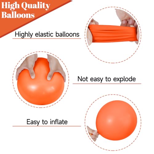 Image of 68Pcs Black and Orange Balloons, 12 inch Orange Black Latex Balloon Set with Confetti Ribbons Reusable, Fade-Resistant for Halloween, Graduation Spooky Party Decorations.