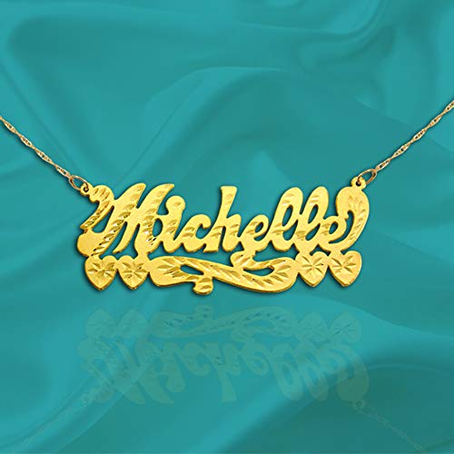 24K Gold Plated Sterling Silver Name Handcrafted Designer Personalized Custom name necklace with Name of Your Choice - Made in USA2