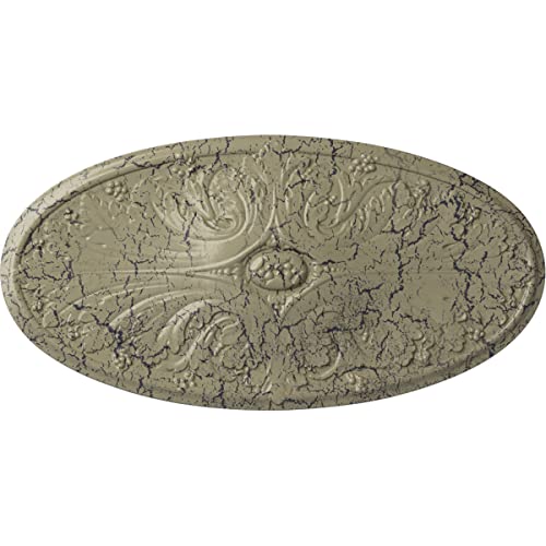 24 3/4"W x 12 1/2"H x 1 3/4"P Madrid Ceiling Medallion, Hand-Painted Castle Stone Crackle