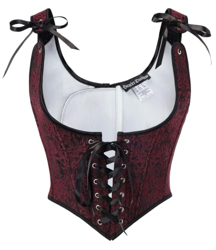 Image of Scarlet Darkness Corset Tops for Women Renaissance Underbust Corset Boned Lace Up Corsets