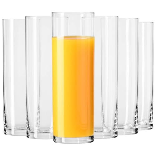 Jogo 6 Copos Vidro Long Drink Festa Coquetel Água Suco Tubo 300ml