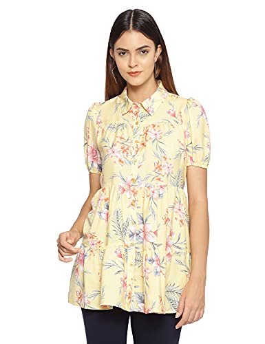Image of oxolloxo Light Yellow Floral Print Tunic