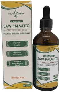 Delvix Garden Saw Palmetto Liquid Extract 100ml Bottle: Months of Supply of Pure and Maximum Strength Saw Palmetto Liquid Extract