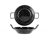 La Valenciana 0618 18 cm Acero esmaltado sartén con 2 Asas, Apta para Horno, Metal, Negro, 18 Centimeters cm