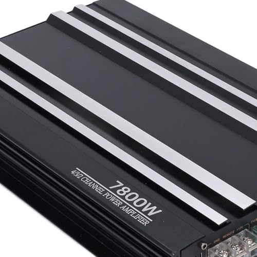 Amplificador de Potencia, 7800W 4 Canales Clase AB Aluminio Bajo Potente, Amplificador de Audio para Automóvil Barco Camiones UTV Motocicleta