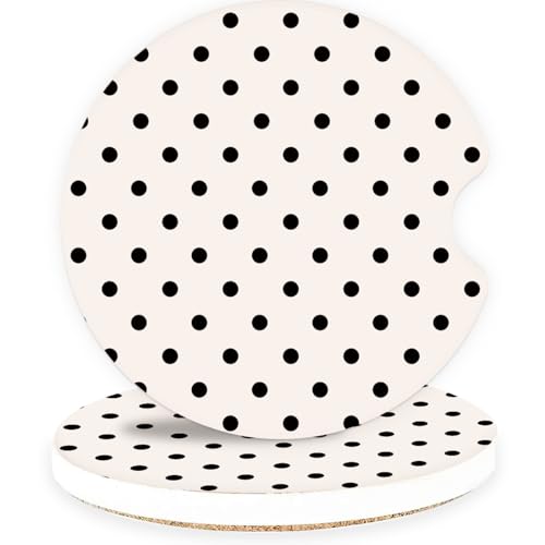 Ceramic Car Coasters Absorbent Car Cup Holder Coaster Set for Women Cute Aesthetic Car Accessories for Girls 2 Pack (Dark Gray)