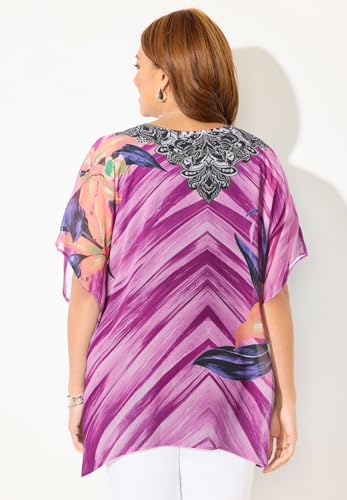 Catherines Women's Plus Size Georgette Peasant Poncho2