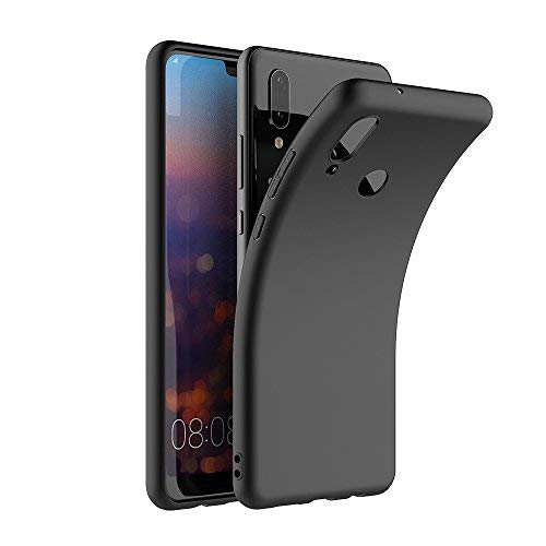 Elekin Funda de protección y resistente con diseño delgado para Huawei P20 Lite Negro