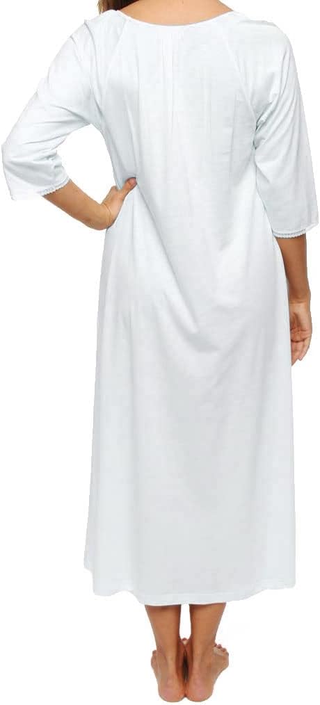 P-Jamas Women's 380801 Lacy Jersey Long Sleeve Gown - Image 4