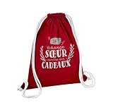 100% coton Fabulous Sac de Gym en Coton Rouge Échange Soeur contre cadeaux Noel Hiver Père Noel 12 Litres