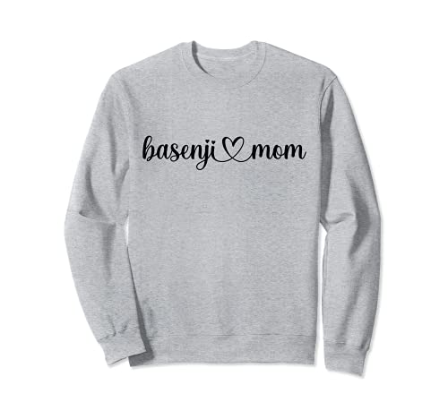 Dog Heart Love Basenji Mom Sweatshirt, Grey