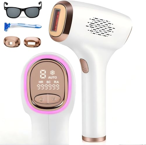IPL Depilador 3 em 1 com Resfriamento de Gelo, 36W 999.999+ Flashes para Remoção de Pelos em Casa, Dispositivo de Luz Pulsada 110-240V para Uso Doméstico