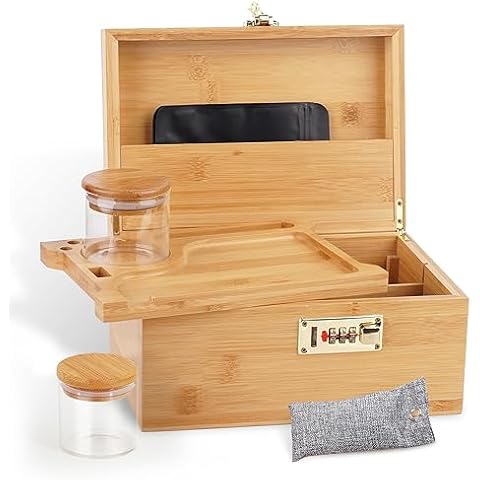 OZCHIN Bamboo Box with Combination Lock Cover