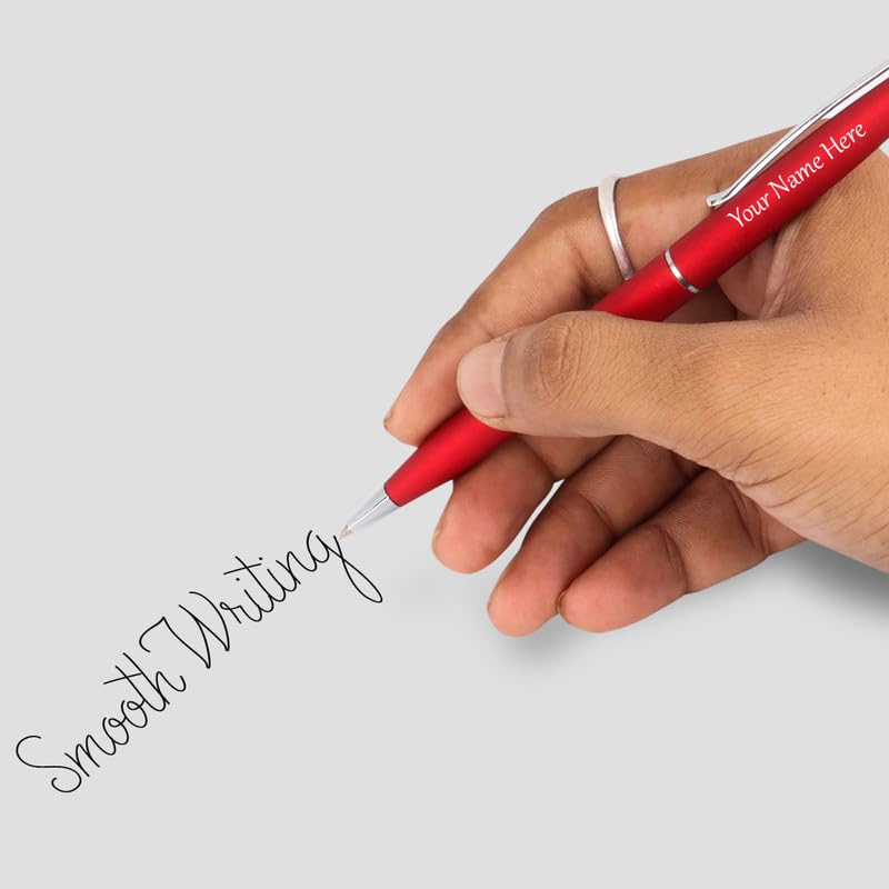 Image of Roshfort Personalized Metal Pen with Blue Ink Signature Pens Customize Print Name Gift for