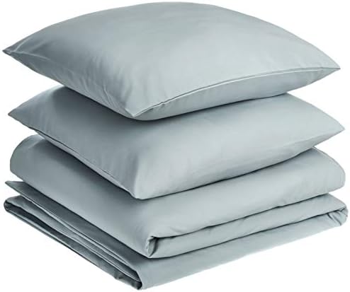 Amazon Basics Premium Microfibre Duvet Cover Set - 200 x 200 cm / 50 x 80 cm, Chevron Grey Violet