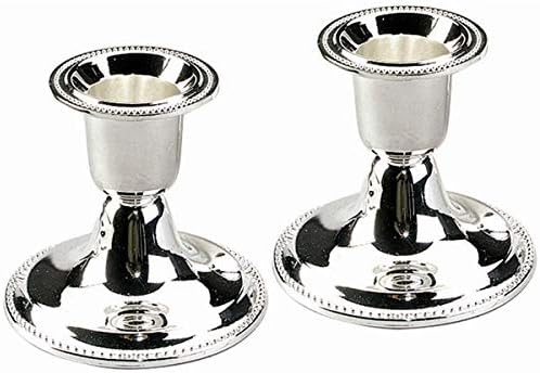 Silver Plated Set of Two Shabbat Candlestick Holder