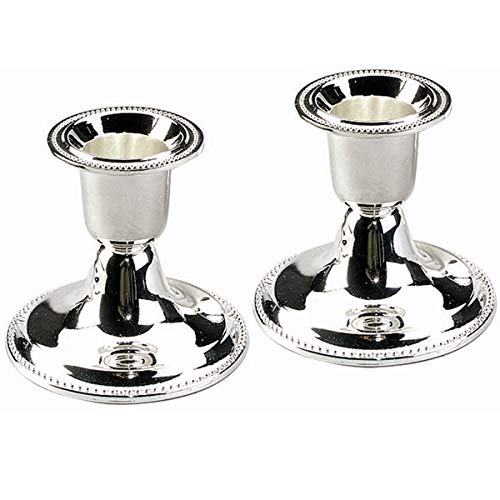 Silver Plated Set Of Two Shabbat Candlestick Holder #TOP1