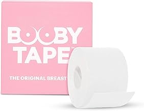 Booby Tape Self-Adhesive Breast Lift Tape for All Bust Sizes, Boosts Support and Confidence, Versatile and Ideal for Any Type of Clothing, Discreet and Comfortable, Latex Free, 5M White Colour