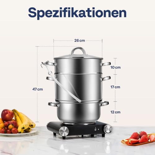 Foto von VIVOHOME Dampfentsafter aus Edelstahl für Obst und Gemüse 10L