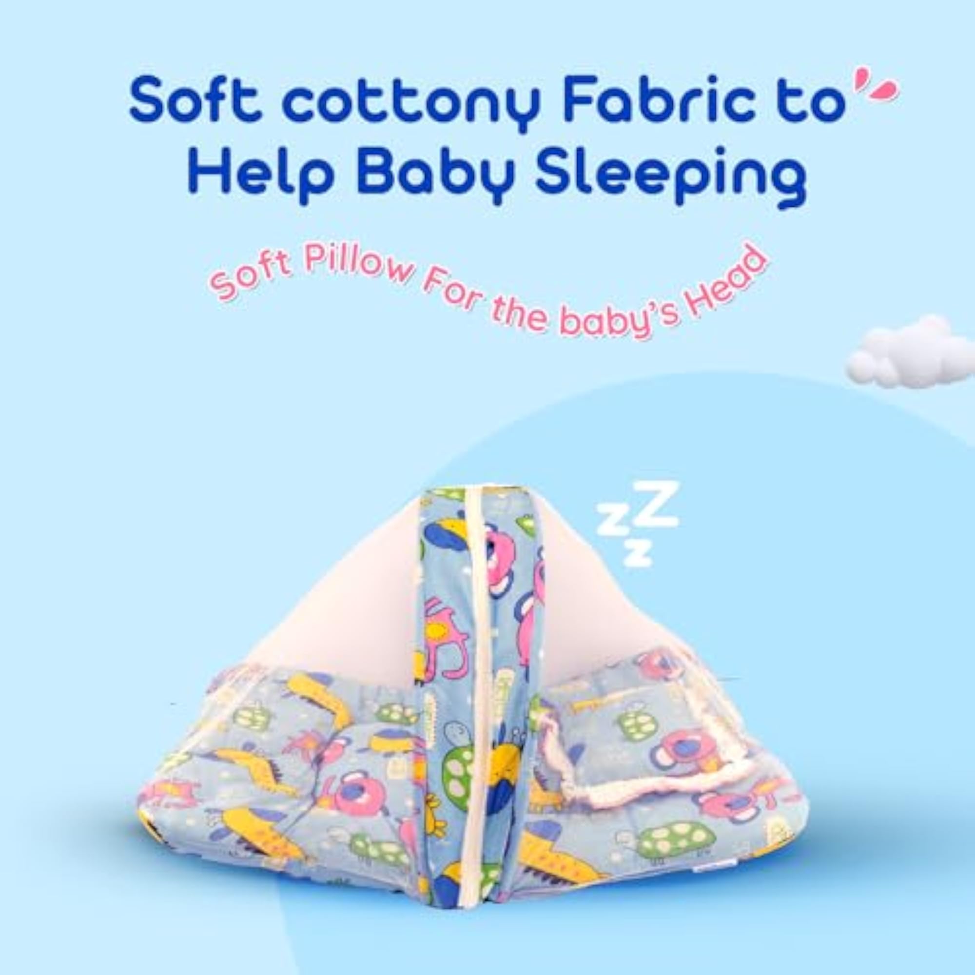 Baby Teddy Giraffe Mosquito Net & Neck Pillow Set