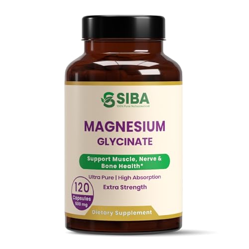 SIBA Magnesium Glycinate 500mg High Absorption Supplement for Sleep Muscle