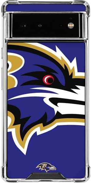 Skinit Clear Phone Case Compatible with Google Pixel 6 - Officially Licensed NFL Baltimore Ravens Large Logo Design