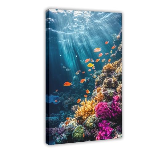 UZWGG 1pcs Framed Wall Art Underwater Wonders Under...