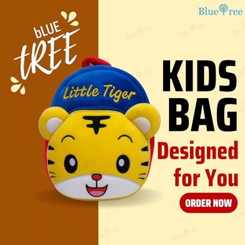 Image of blue tree Cute Kids Backpack Toddler Bag Plush Animal Cartoon Mini Travel Bag for Baby Girl Boy 1-6 Years, Ideal for Gifting for Kids