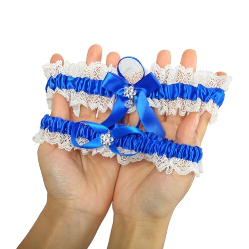 Image of wedding garter set women lace Bridal garter sets including keepsake garter and toss garter