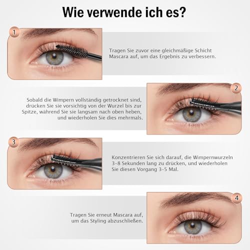 Ghekkli Beheizte Wimpernzange, Eyelash Curler Comb Kurve, mit 3 Temperaturmodi für natürliches Make-up und langanhaltende Locken für alle Wimpern