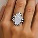 MSJ By Monica Rainbow Moonstone Ring 925 Sterling Silver Handmade For Women Wedding Gift Bue Flash Moonstone Ring Boho Statement Jewelry