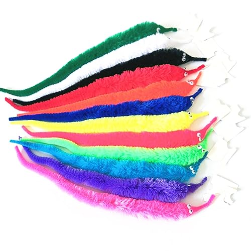 SSRDFU 12 PCS Juguetes De Gusanos Mágicos - Juguete De Gusano Magic Wiggly Twisty, Oruga Mágica, Juguetes De Gusanos Difusos, Aplicable A Favores De Fiesta De Carnaval, Juguetes para Niños Y Gatos