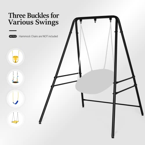 ONCLOUD Outdoor Hanging Chair Stand, Heavy-Duty 450 LBS Support Outdoor Hammock Chair Stand for Patio, Garden, and Backyard, Black