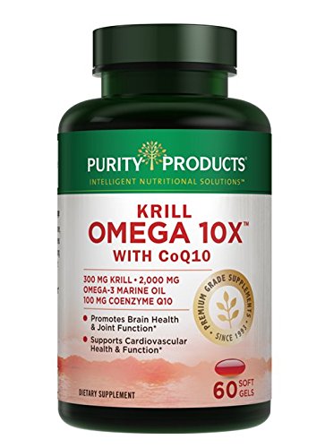 Krill Omega 10X More EPA & DHA with CoQ10 Super Formula from Purity Products. 60 Soft GELS