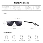 MERRY'S Rectangular Polarized Sports Sunglasses for Men Women Cycling Driving Fishing UV400 Protection S8225 - Image 3