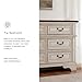 Signature Design By Ashley Realyn French Country Youth 6 Drawer Dresser, Chipped White & Brown