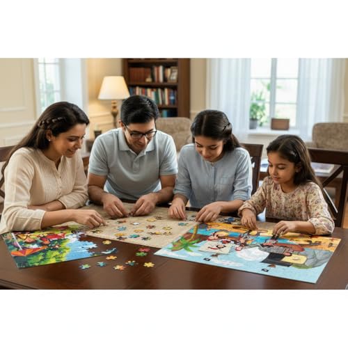 Image of Set of 2 Adventure, 150 Pieces Jigsaw Puzzles for Kids 5+ Years | Puzzle Game for 7 to 10 Year Boys & Adults | Themes - Picnic & Treasure Hunt | Fun Educational Games and Puzzles