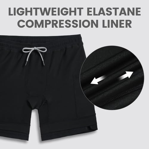 maamgic Gym Shorts for Men 7 inch Inseam with Liner Stretch 2 in 1 Workout Shorts Men Quick Dry Athletic Running Shorts4