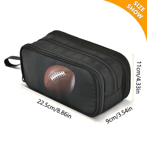 Image of Wfrish Rugby Pencil Case Football Pencil Pouch Big Capacity 3 Compartments Back to School Supplies for Teen Girl Boy Pouch Pen Bag Large Storage Organizer with Zipper Handle for Men Women