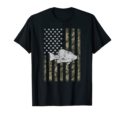 Camouflage Flag Crappie Fishing Camiseta